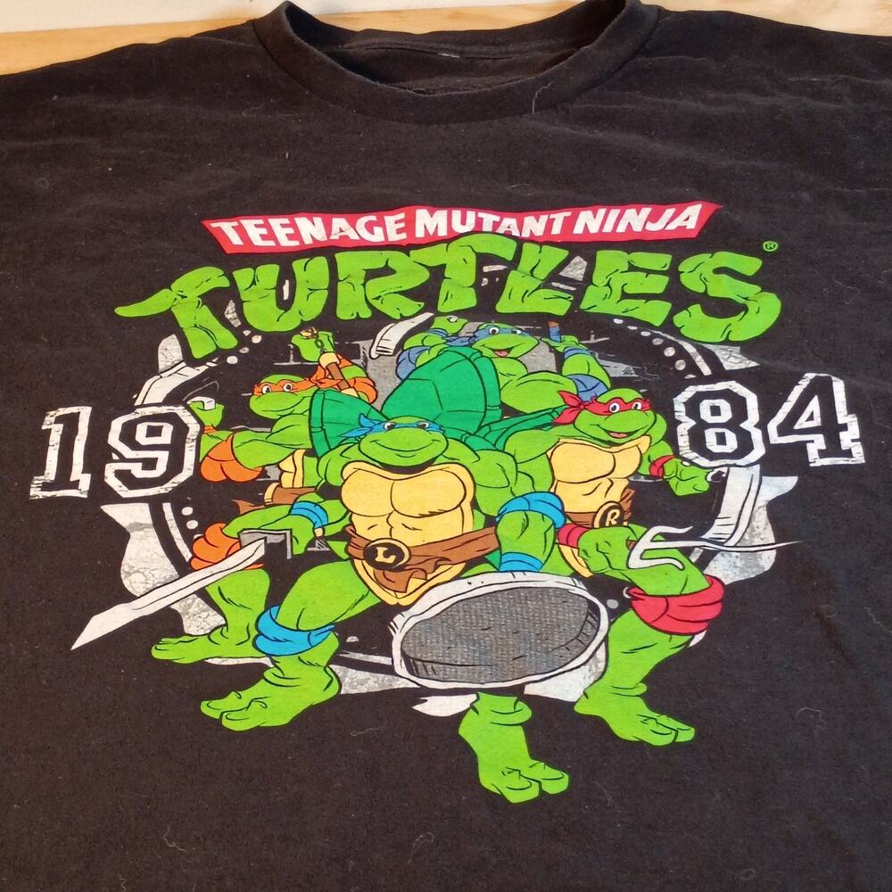 Teenage Mutant Ninja Turtles T-Shirt Mens 4XLT Black TMNT 1984 Big & Tall